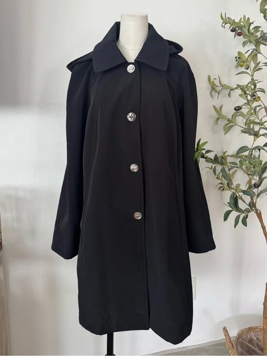 London Fog Jackets & Blazers - TOWER by London Fog Black Hooded Trench Coat Jacket XL